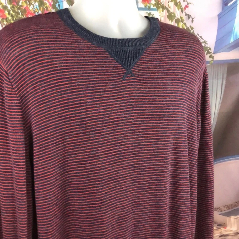 ✨J. Crew Burgundy and Navy Striped Pullover